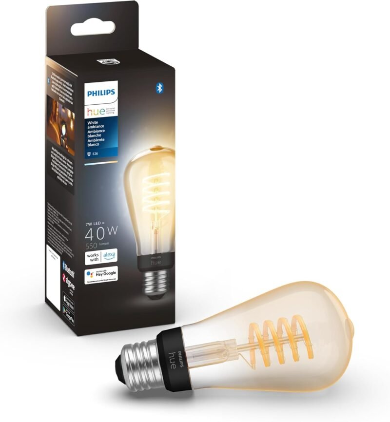 Philips Hue ST19 White Ambiance vintage Edison filament Zigbee bulb