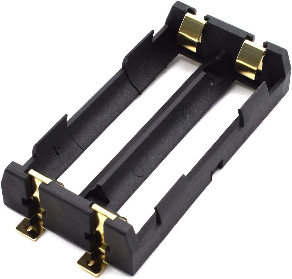 SDTC Tech 2-slot 18650 PCB mount battery holder with gold-plated copper contacts