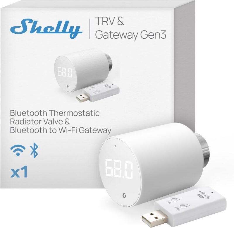 Shelly BLU TRV smart radiator valve with BLU Gateway Gen3
