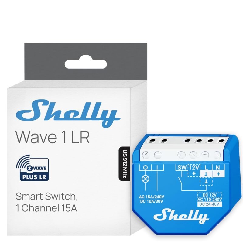 Shelly Wave 1 US Long Range 15A Z-Wave smart relay for fans