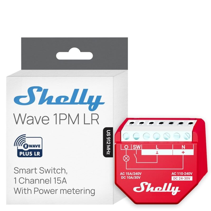 Shelly Wave 1PM US LR Z-Wave relay with power metering