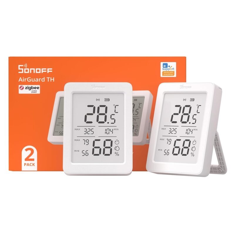 SONOFF SNZB-02DR2 AirGuard TH Zigbee temperature humidity sensor with large LCD