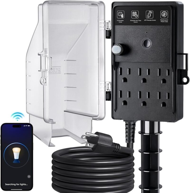 SURAIELEC Zigbee outdoor power stake smart plug with 6 outlets