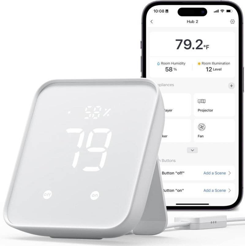 SwitchBot Hub 2 Bluetooth to Wi-Fi smart home hub with IR and thermometer