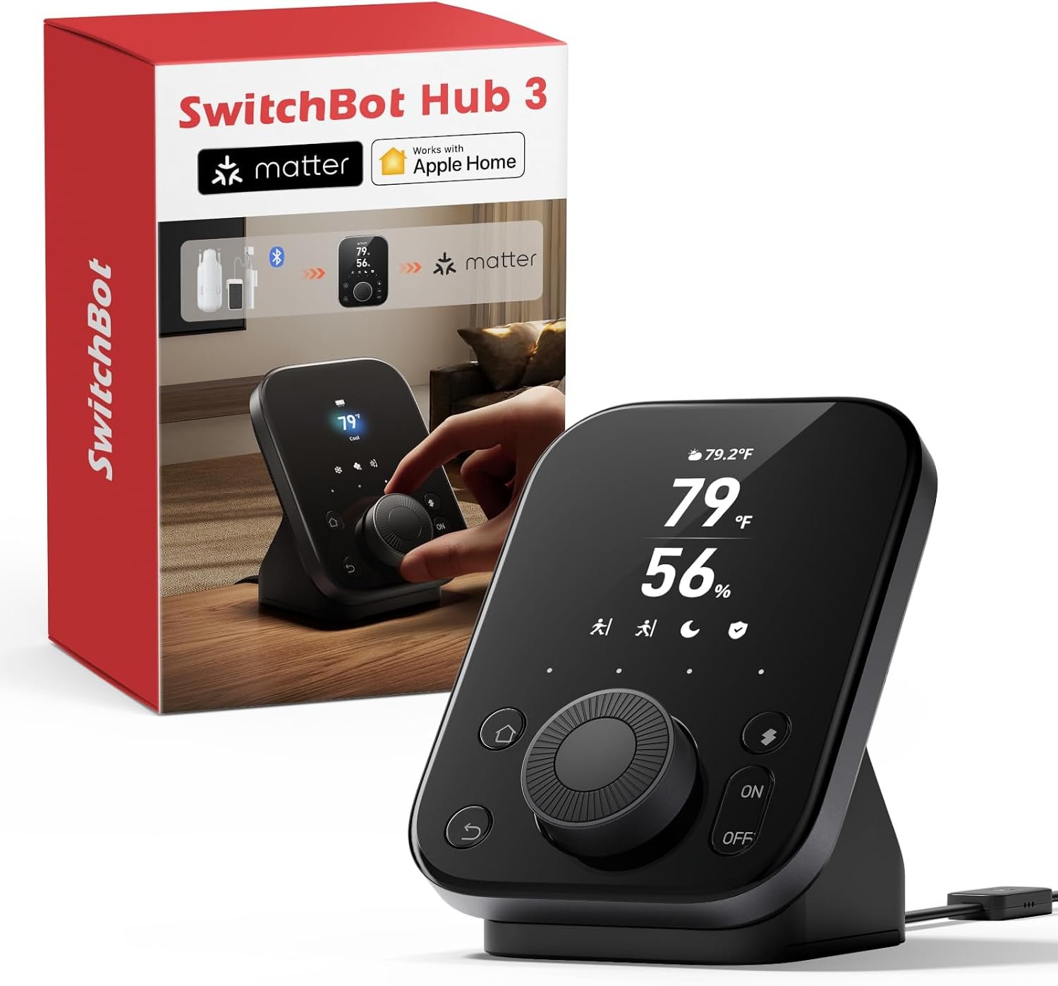 SwitchBot Hub 3 Matter over Wi-Fi hub with built-in temperature and humidity sensor