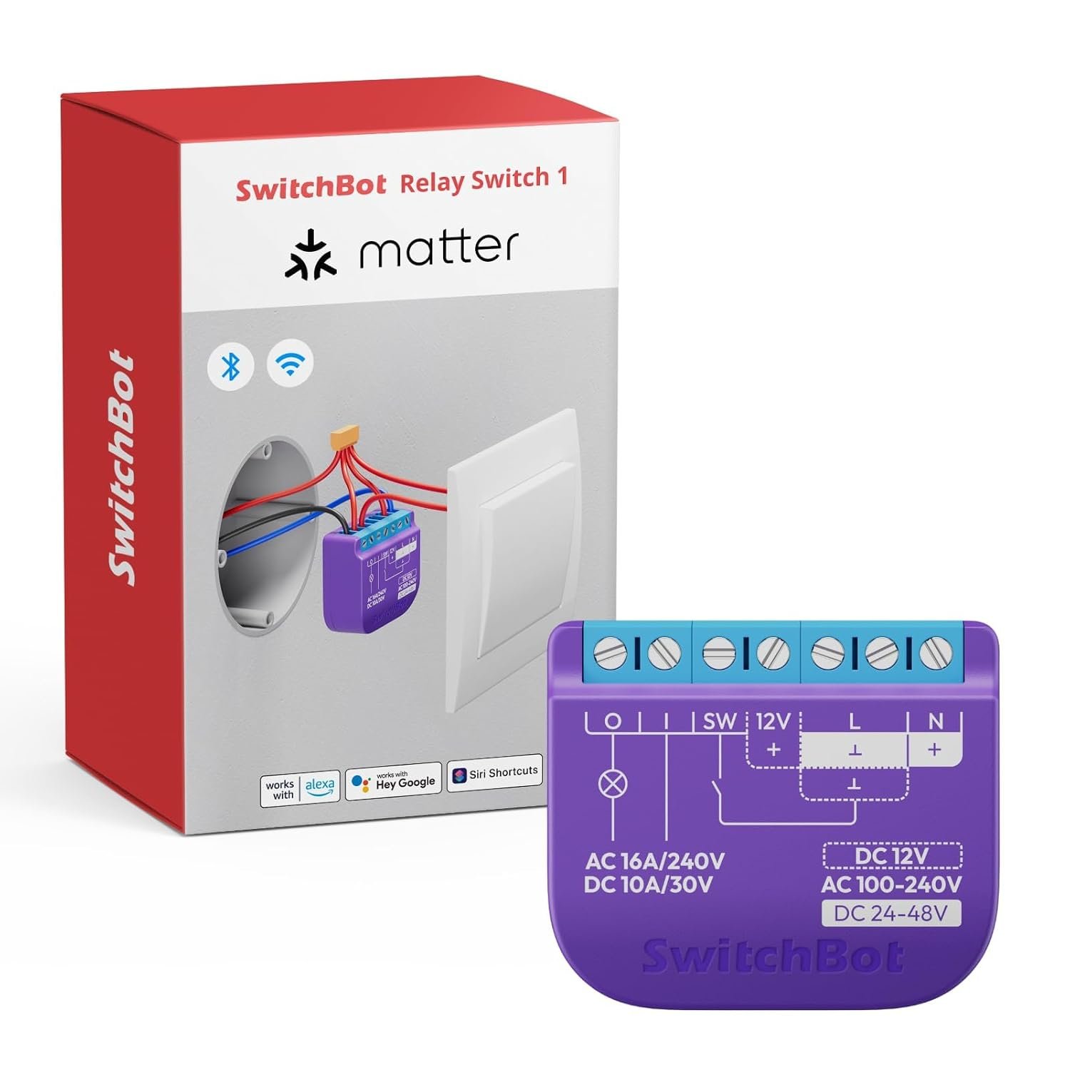 SwitchBot Relay Switch 1 Matter relay module with dry contact mode
