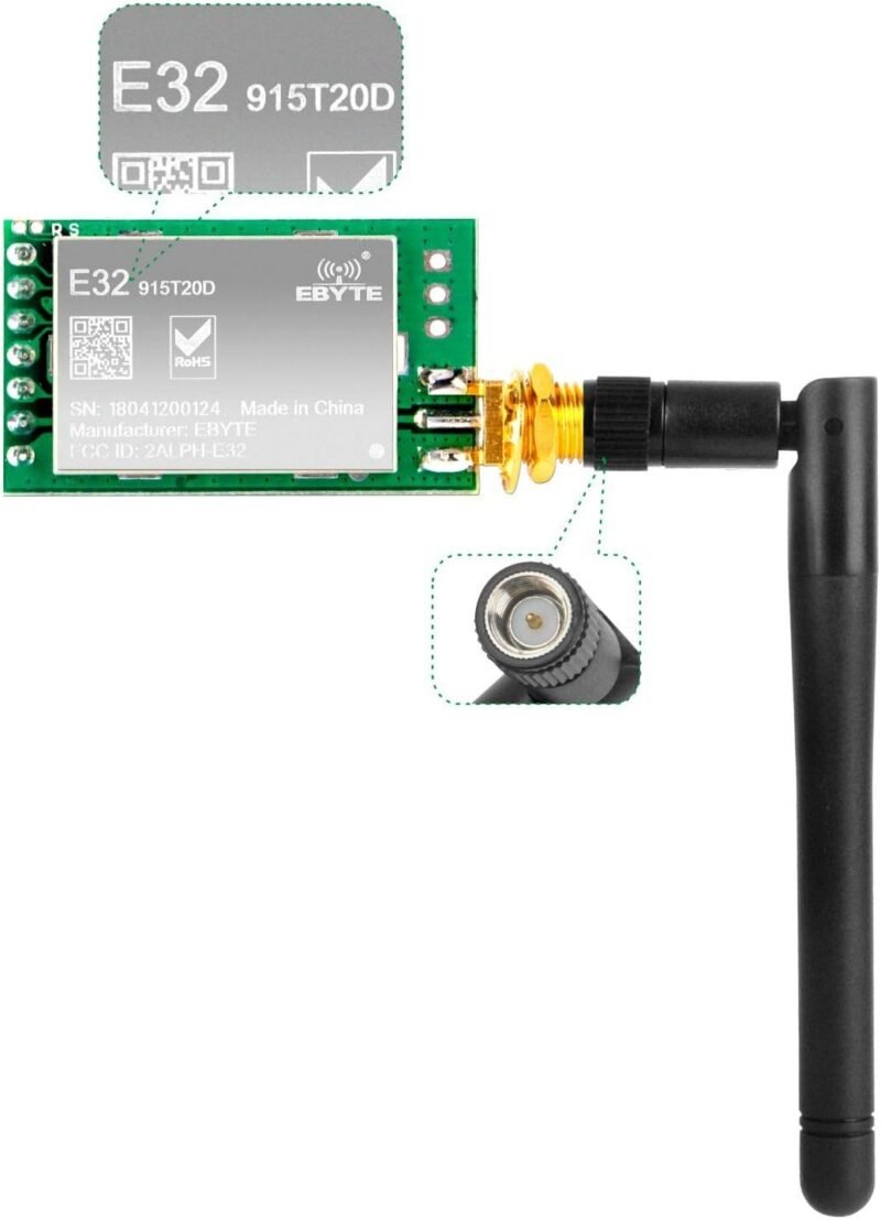 SX1276 UART LoRa module 915 MHz with antenna