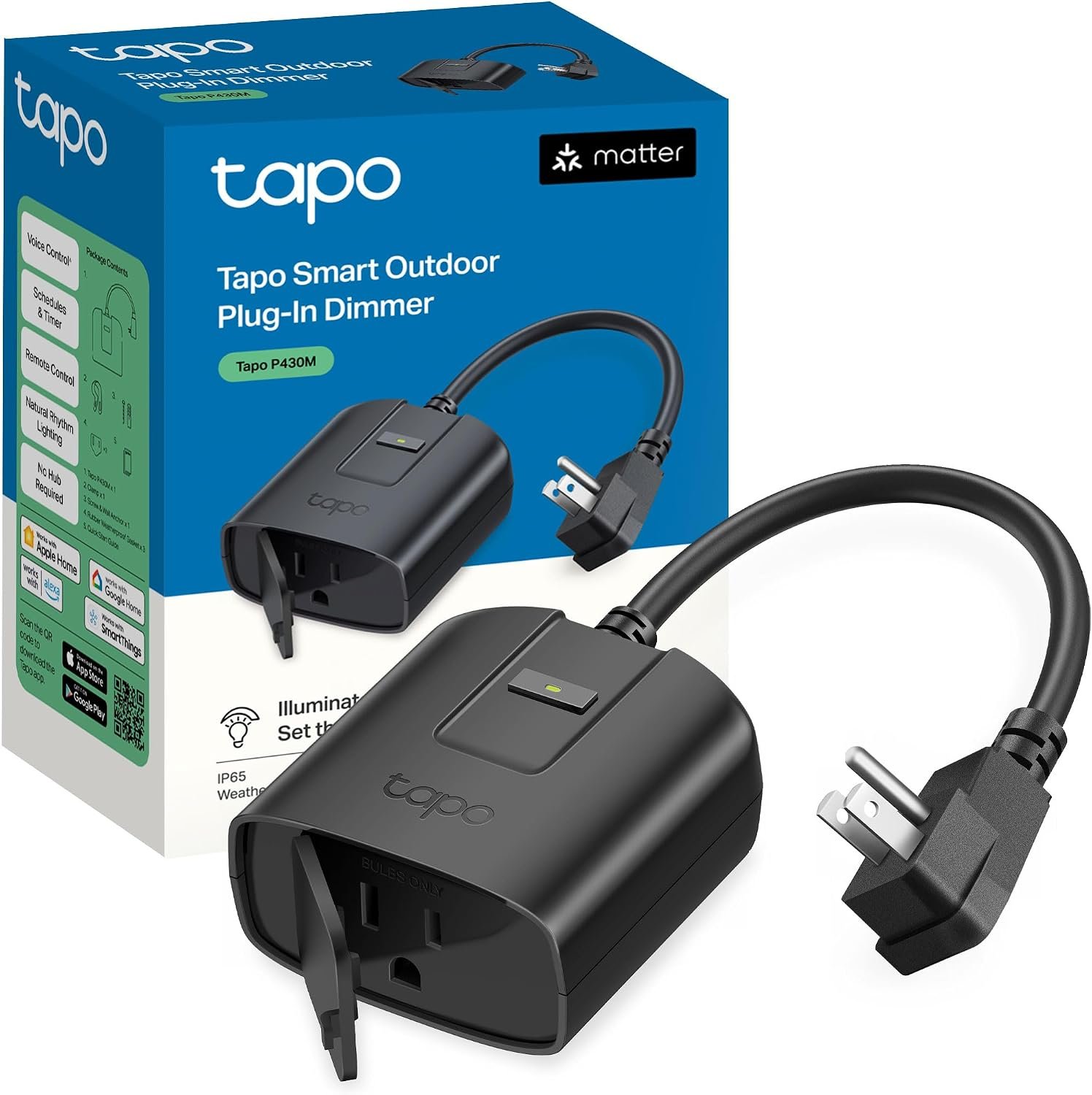 Tapo P430M Matter outdoor smart dimmer plug for string lights