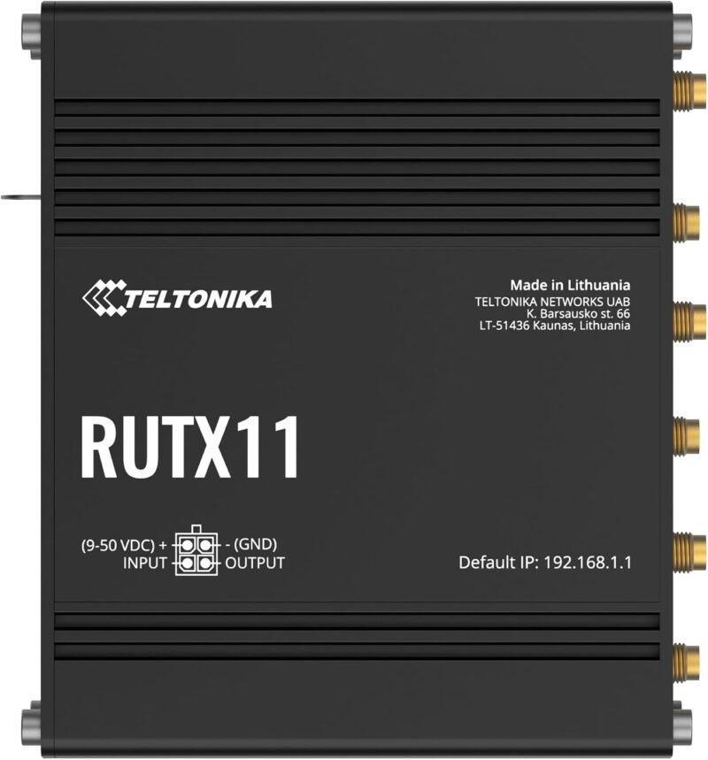 Teltonika RUTX11 industrial LTE Cat 6 dual-SIM router