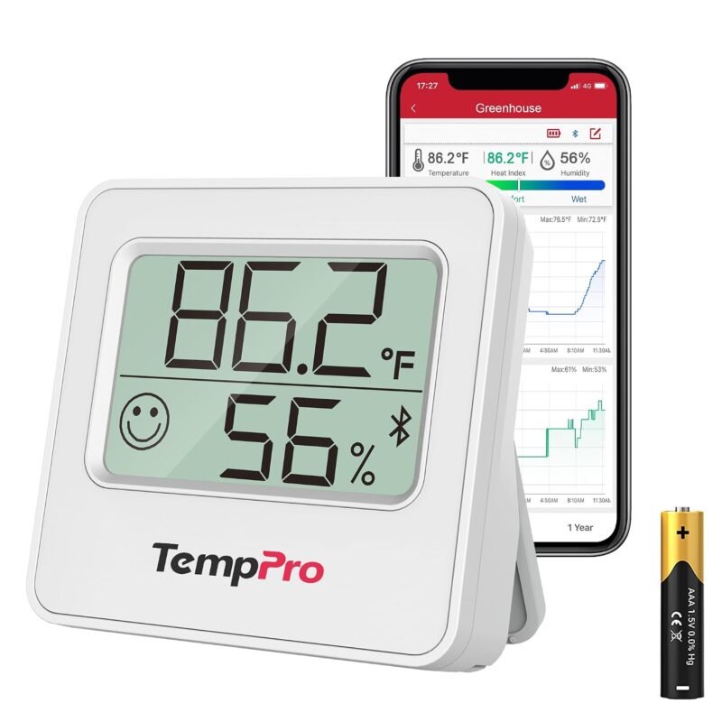 TempPro TempAir Bluetooth digital hygrometer thermometer with 260 ft range