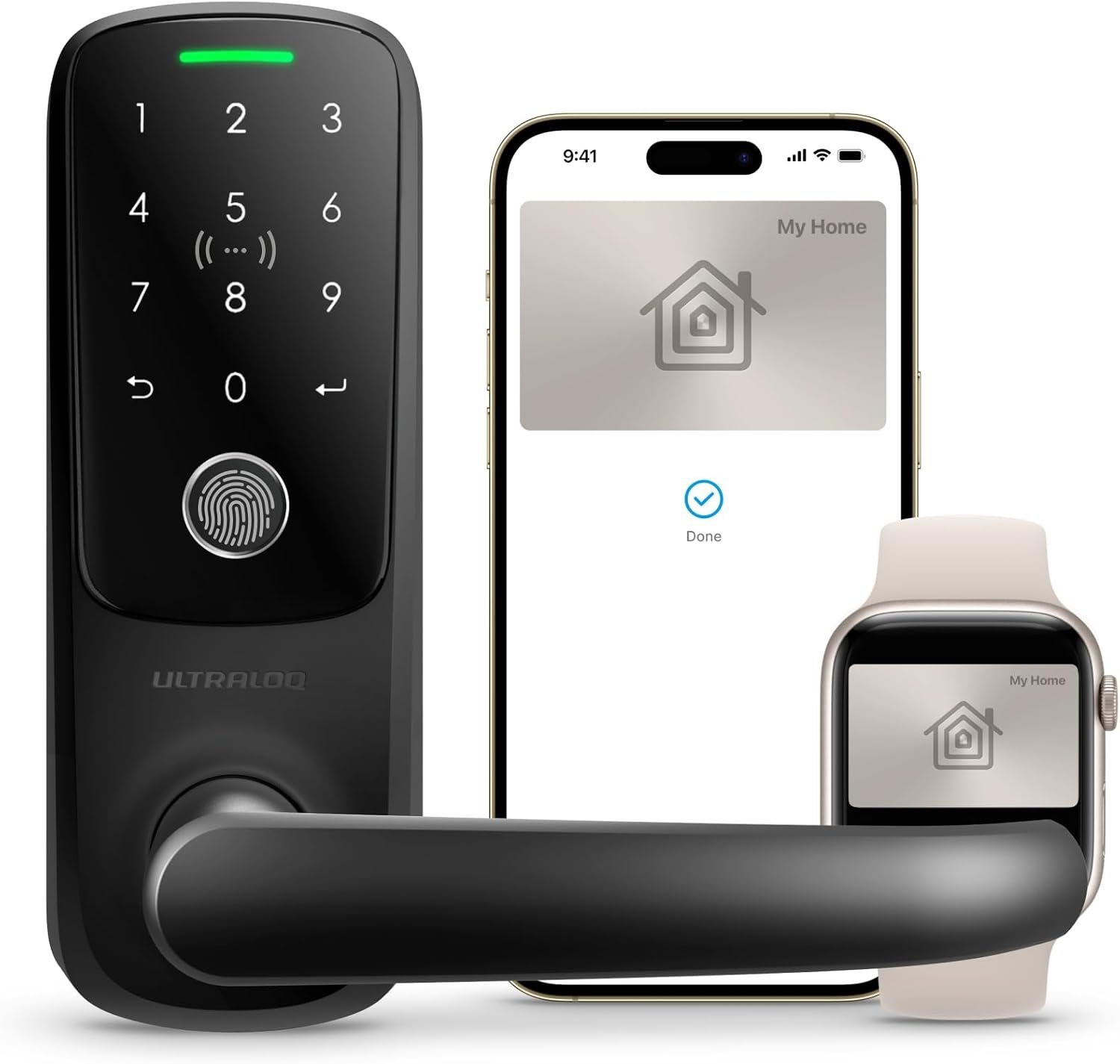 ULTRALOQ Latch 5 Pro Matter smart lever lock with Apple Home Key