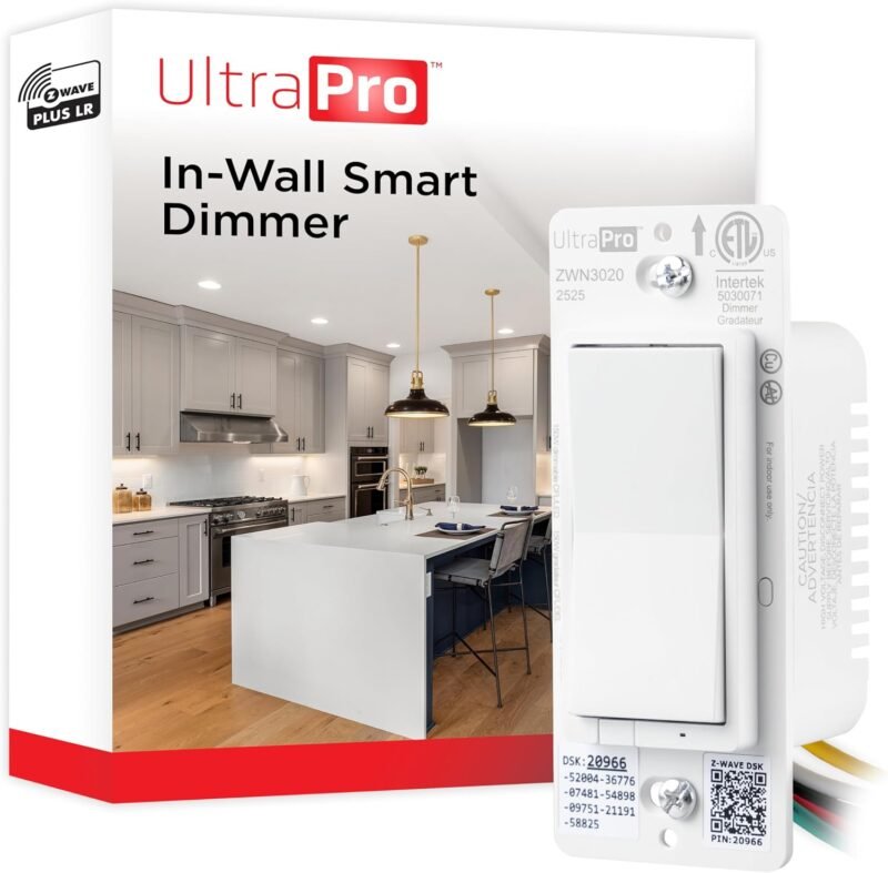 UltraPro Z-Wave Long Range 800 Series paddle dimmer switch
