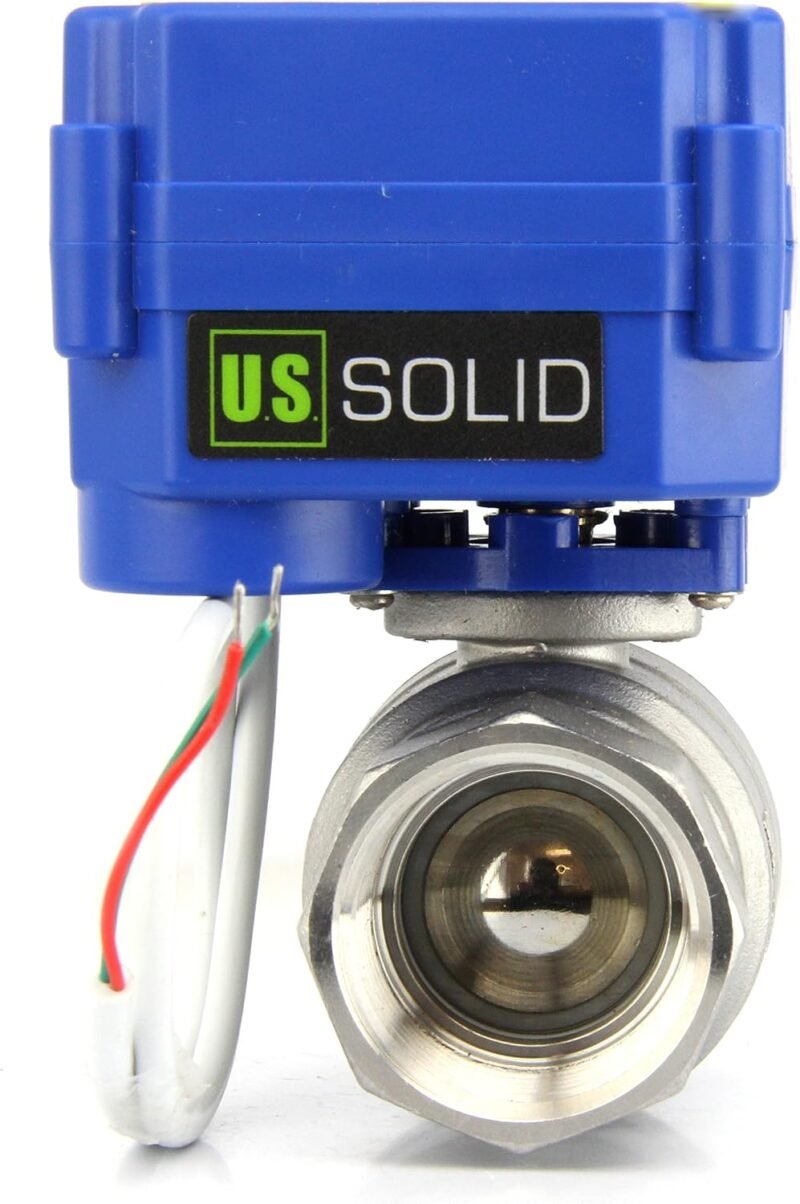 U.S. Solid 1 inch stainless steel motorized ball valve 9-24V DC for DIY Z-Wave water shut-off