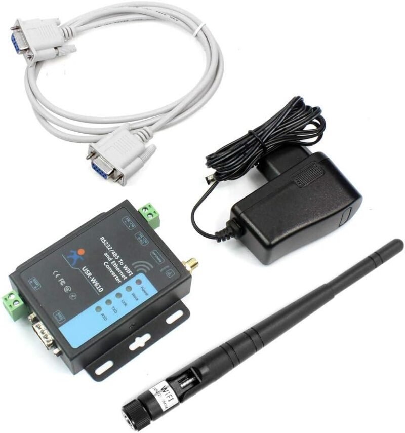 USR-W610 RS232 RS485 serial to Wi-Fi and Ethernet converter