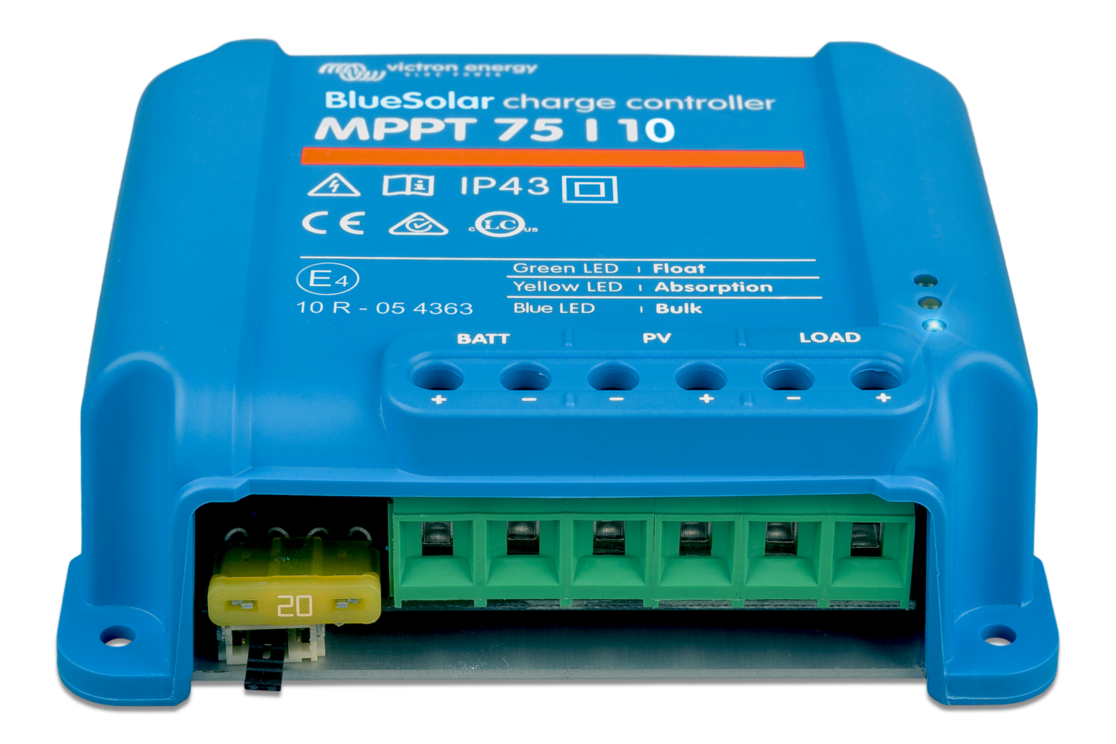 Victron BlueSolar MPPT 75/10 solar charge controller with VE.Direct UART port for ESP32 monitoring