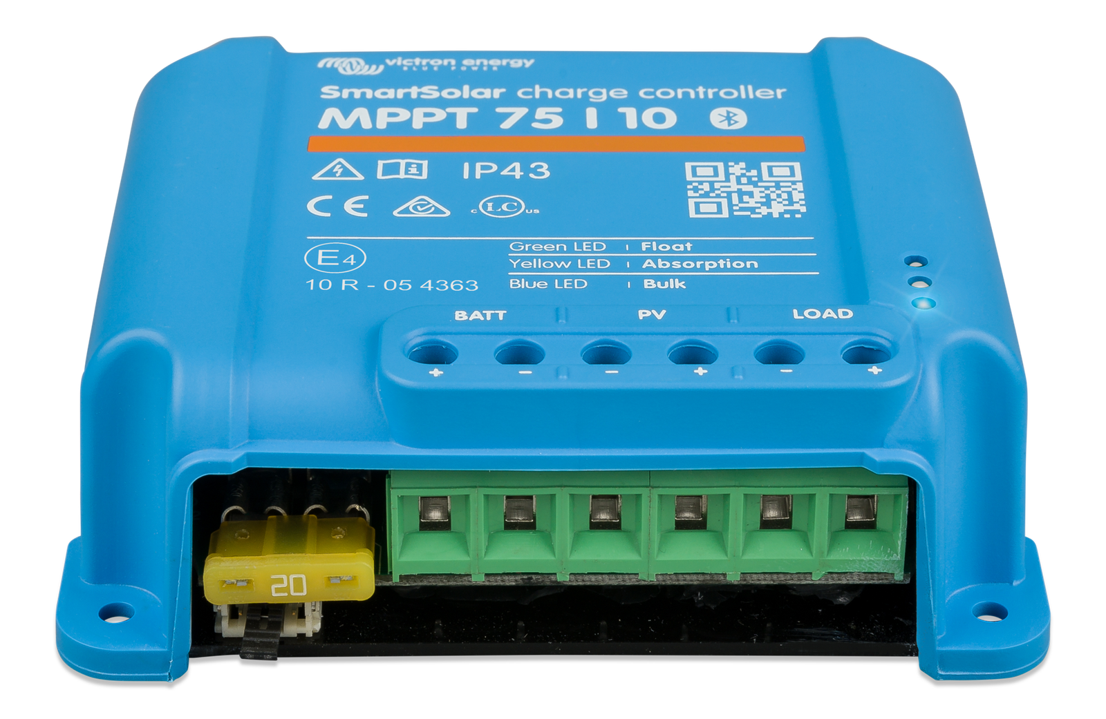 Victron SmartSolar MPPT 75/10 Bluetooth solar charge controller with VE.Direct port for IoT telemetry