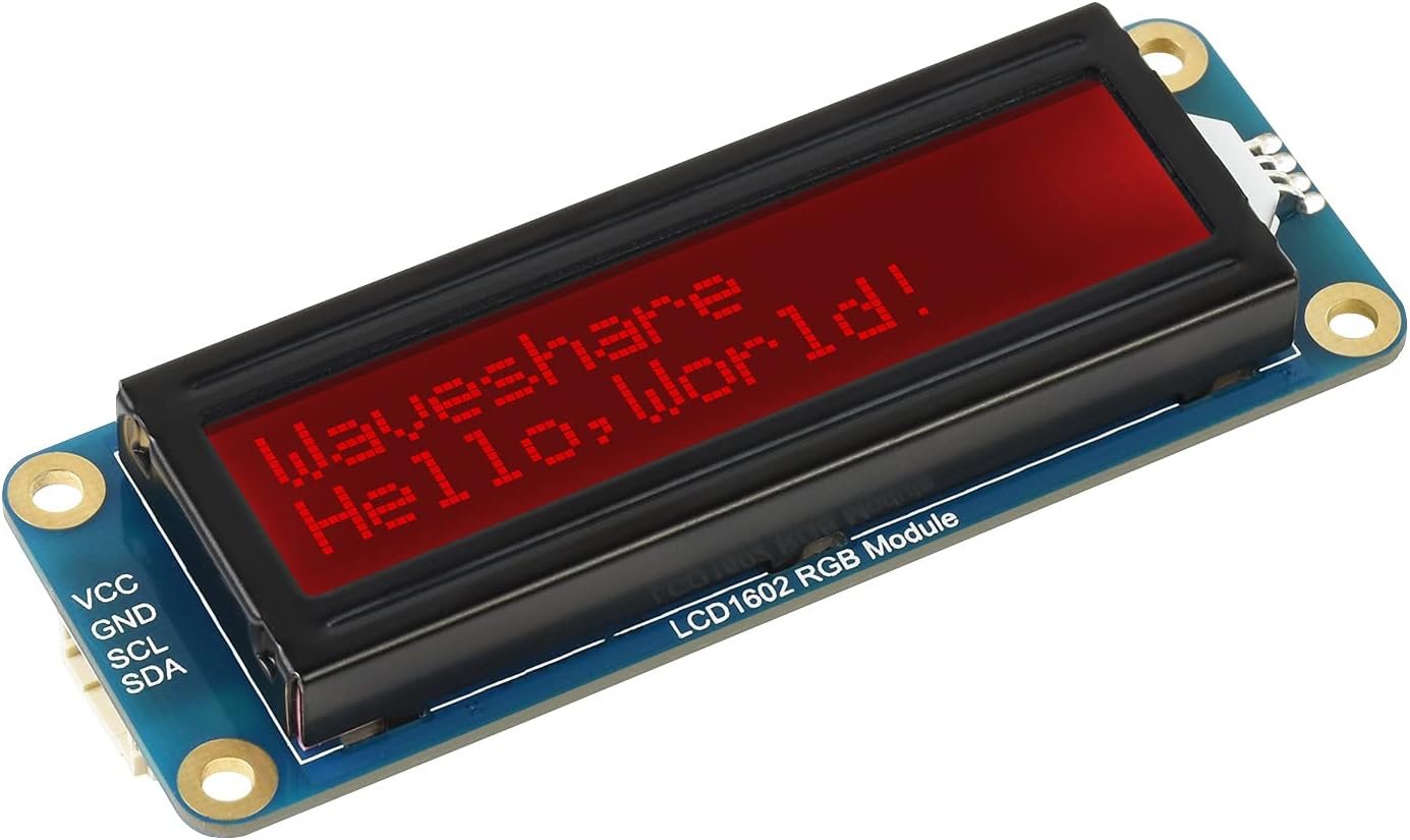 Waveshare LCD1602 RGB backlight 16x2 character LCD module, I2C, 3.3V and 5V compatible