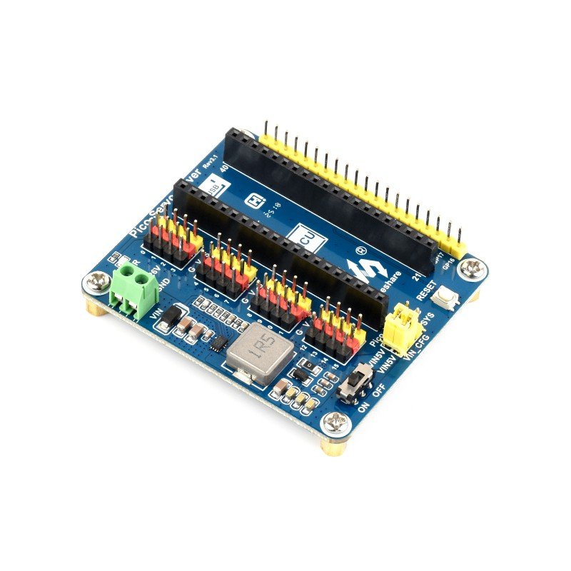 Waveshare 16-channel servo driver module for Raspberry Pi Pico robot arms and hexapods