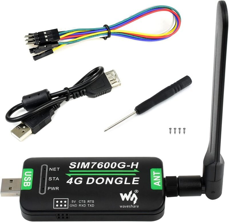 Waveshare SIM7600G-H industrial 4G dongle with USB and UART