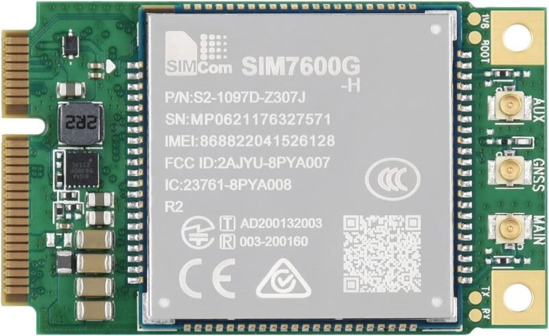Waveshare SIM7600G-H-PCIE mini PCIe LTE Cat-4 module with GNSS