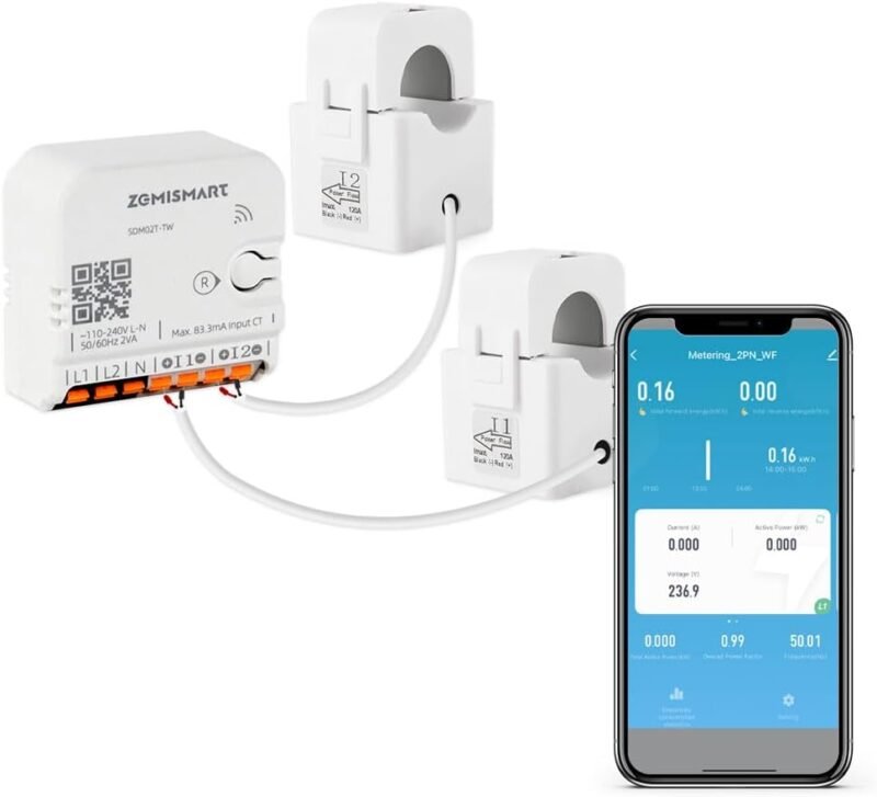 Wi-Fi home energy monitor with two 120A CT clamps