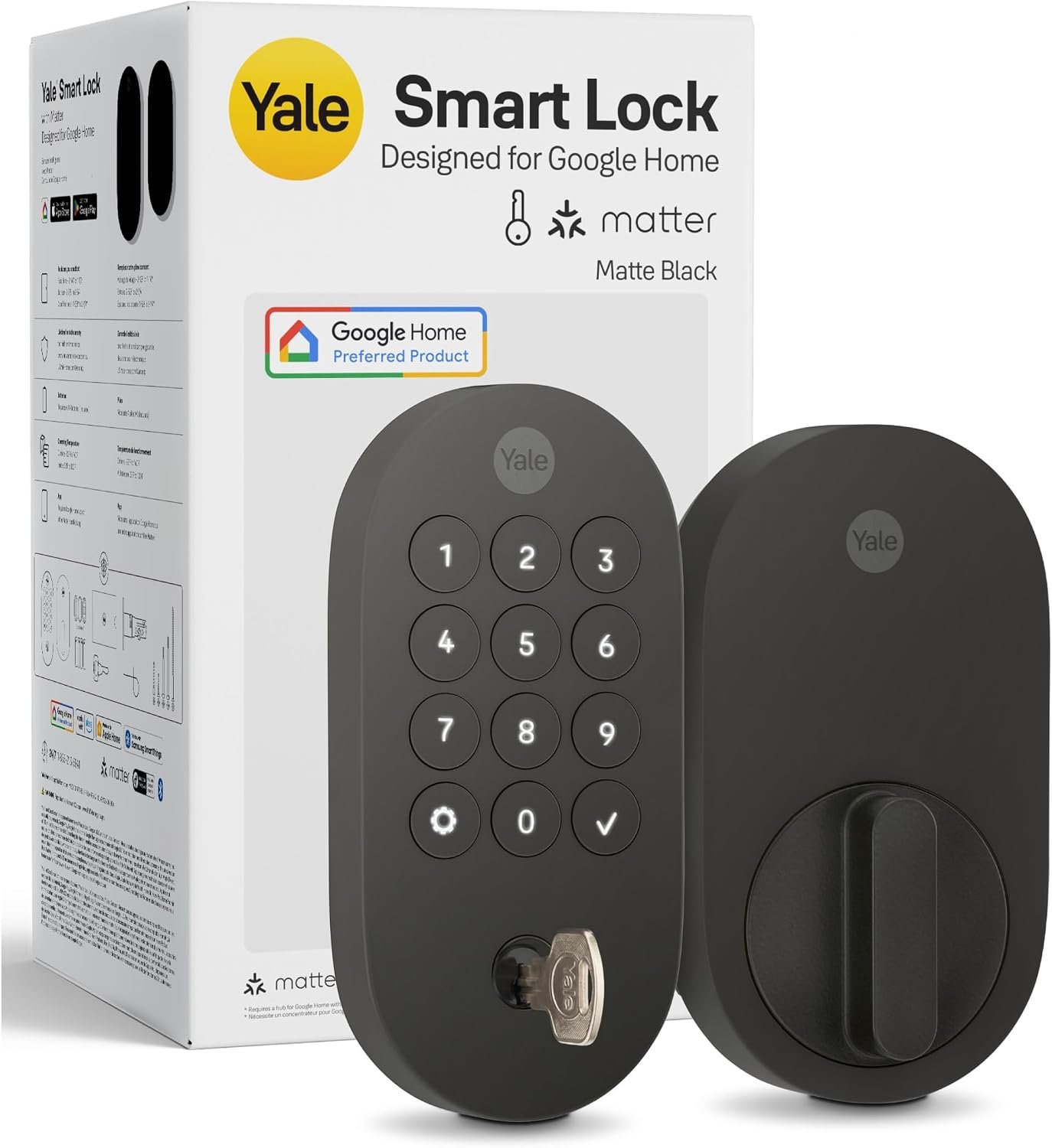 Yale Smart Lock deadbolt with Matter for Google Home