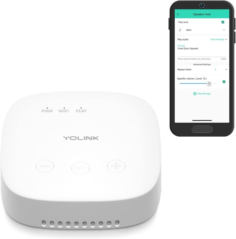 YoLink SpeakerHub YS1604 smart home hub with voice alerts