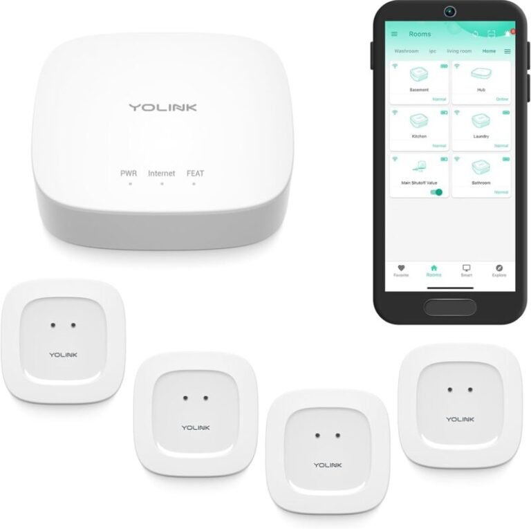YoLink Water Leak Sensor 1 kit with 4 sensors and hub