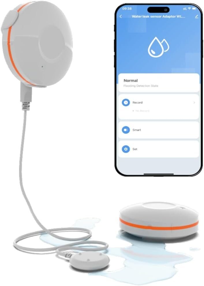 Zigbee water sensor alarm leak detector with audible alarm